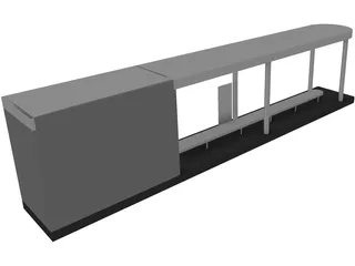Bus Station 3D Model preview
