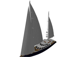 Sailboat 3D Model preview