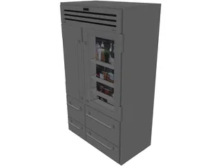 Sub Zero 48 Fridge 3D Model preview