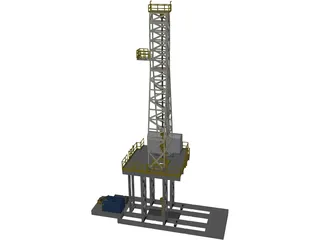 On-Shore Oil Rig 3D Model preview