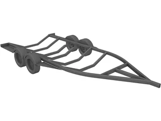 Boat Trailer 3D Model preview