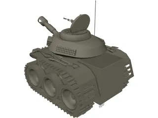 Cartoon Tank 3D Model preview