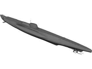 Submarine Aircraft Carrier U-820 3D Model preview