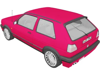 Volkswagen Golf Mk2 GTI Typ 19E (1989) 3D Model preview