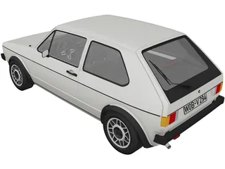 Volkswagen Golf Mk1 GTI Typ-17 (1975) 3D Model preview