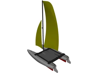 Small Catamaran 3D Model preview