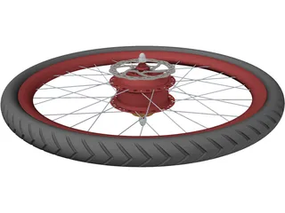 Rear Wheel with CVT Hub 3D Model preview