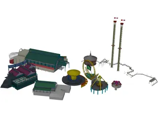 Amusement Park 3D Model preview