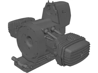 Dnepr Motorcycle Engine 3D Model preview