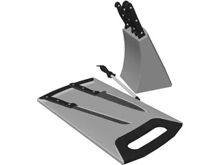 Quality Kitchen Knife 3D Model preview