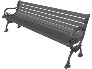 Street Bench 3D Model preview