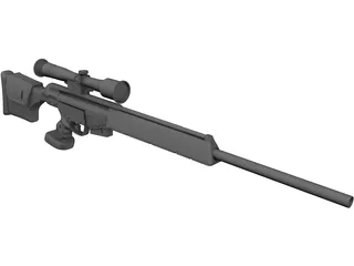 PSG-1 Sniper Rifle 3D Model preview