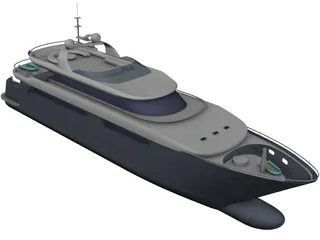 Superyacht 3D Model preview