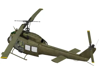 UH-1H Marines (Vietnam) 3D Model preview