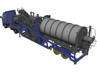 Mobile Concrete Batching Plant Mixer Unit Mobile 3D Model preview