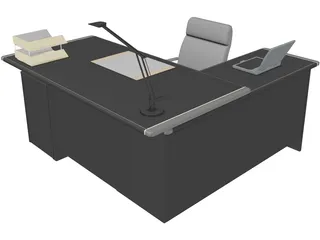 Full Desk Set 3D Model preview