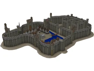 Bravil Castle 3D Model preview