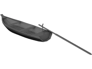 Wood Boat 3D Model preview
