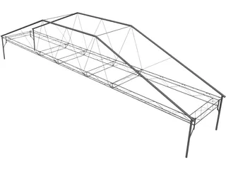 Fink Truss Bridge 3D Model preview