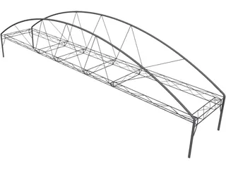 Arched Fink Truss Bridge 3D Model preview