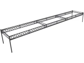 Truss Girder Bridge 3D Model preview