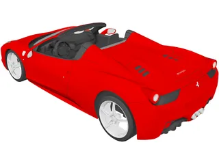 Ferarri 458 Spider (2012) 3D Model preview