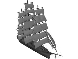 Bulk Carrier Cargo Vessel 3D Model preview