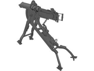 MG08 Machine Gun 3D Model preview