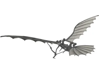 Fly Machine Leonardo Da Vincy 3D Model preview