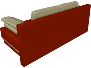 Double Sofa 3D Model preview