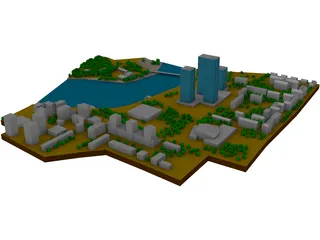 Astana River 3D Model preview