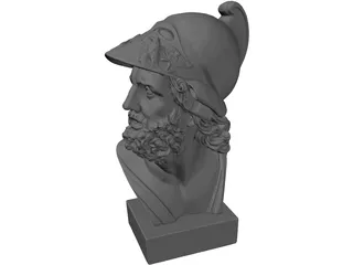 Roman Bust Statue 3D Model preview