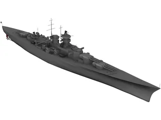 Gneisenau Cruiser 3D Model preview