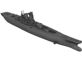 Musashi Battleship 3D Model preview