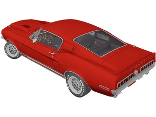 Ford Mustang Shelby GT-500KR (1968) 3D Model preview