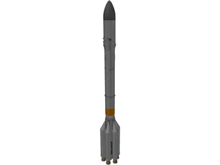 Proton Rocket 3D Model preview