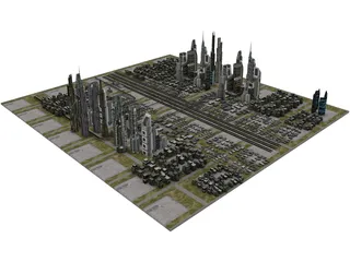 Metro City of the Future 3D Model preview