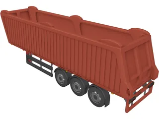 Truck Trailer 3D Model preview