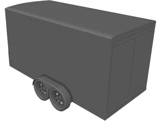 Small Cargo Trailer 3D Model preview