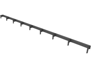 Crash Barrier 3D Model preview