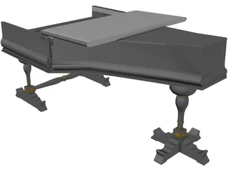 Vintage Piano 3D Model preview
