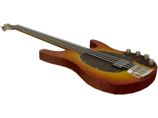 Bass Guitar 3D Model preview
