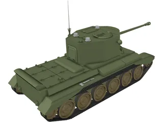 Cruiser Mk VIII Challenger A30 3D Model preview