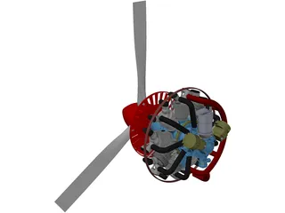 Vedeneyev M14P Engine 3D Model preview