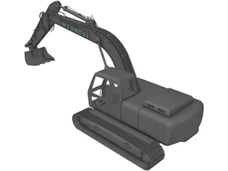 Hyundai Excavator 3D Model preview