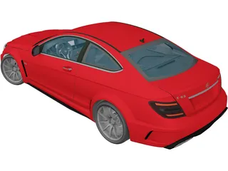 Mercedes-Benz C63 AMG Black Series (2012) 3D Model preview