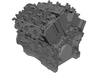 Twin Turbo V6 Engine 3D Model preview