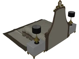 King Bed 3D Model preview