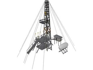 Oil Platform 3D Model preview