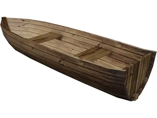 Wood Boat 3D Model preview
